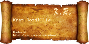 Kner Rozália névjegykártya