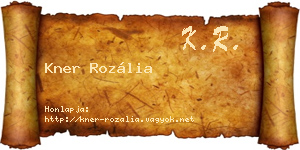 Kner Rozália névjegykártya